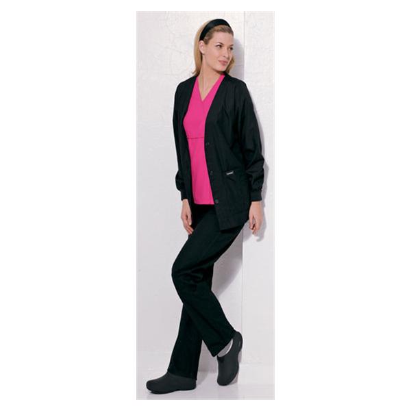 Landau Uniforms Cardigan Warm-Up 65% Polyester / 35% Cotton Womens Black 4X Large 5 Pockets Ea - 7535-BKP-4XL