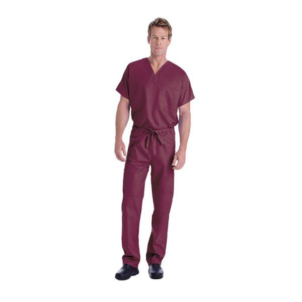 Landau Uniforms Shirt Scrub 7502 Unisex 3X Large Wine Ea - 7502-RWP-3XL