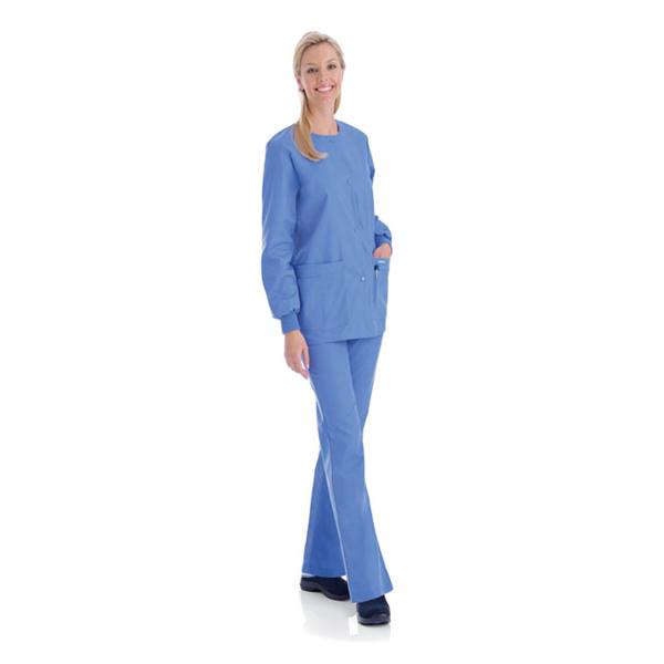 Landau Uniforms Jacket Warm-Up 65% Polyester / 35% Cotton Womens Ceil Blue Medium 4 Pockets Ea - 7525-BCP-MED