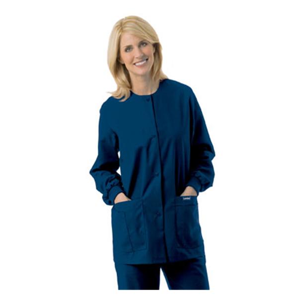 Landau Uniforms Jacket Warm-Up 65% Polyester / 35% Cotton Womens Navy Small 4 Pockets Ea - 7525-BNP-SML