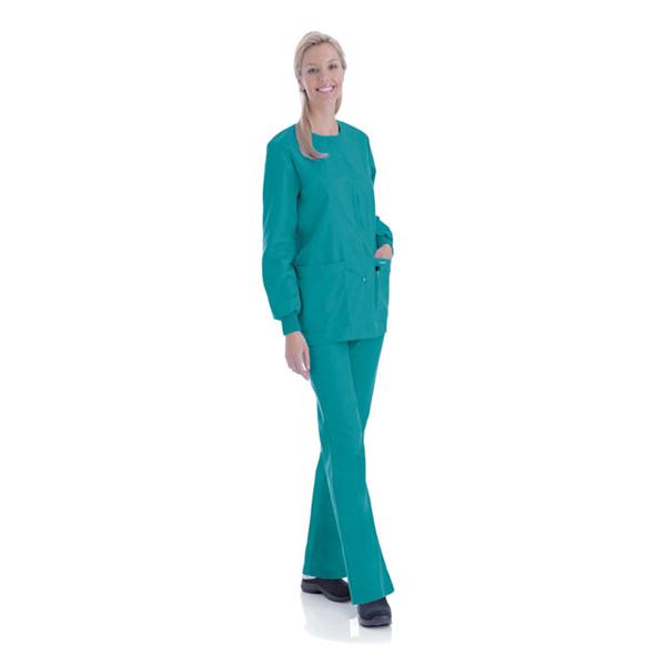 Landau Uniforms Jacket Warm-Up 65% Polyester / 35% Cotton Womens Teal 2X Large 4 Pockets Ea - 7525-BTP-XXL
