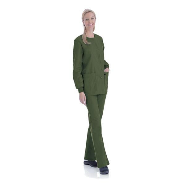 Landau Uniforms Jacket Warm-Up 65% Polyester / 35% Cotton Womens Olive Small 4 Pockets Ea - 7525-GOS-SML