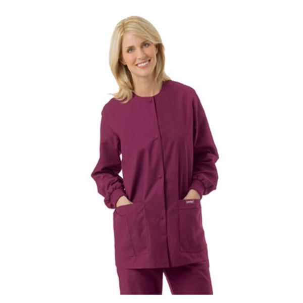 Landau Uniforms Jacket Warm-Up 65% Polyester / 35% Cotton Womens Wine 3X Large 4 Pockets Ea - 7525-RWP-3XL