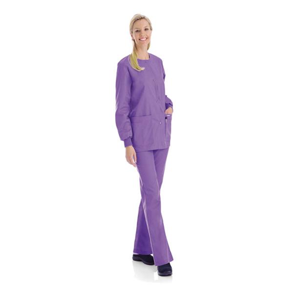Landau Uniforms Jacket Warm-Up 65% Polyester / 35% Cotton Womens Wisteria Medium 4 Pockets Ea - 7525-WPP-MED