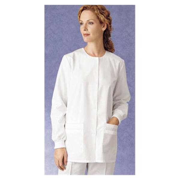 Landau Uniforms Jacket Warm-Up 65% Polyester / 35% Cotton Womens White Small 4 Pockets Ea - 7525-WWP-SML