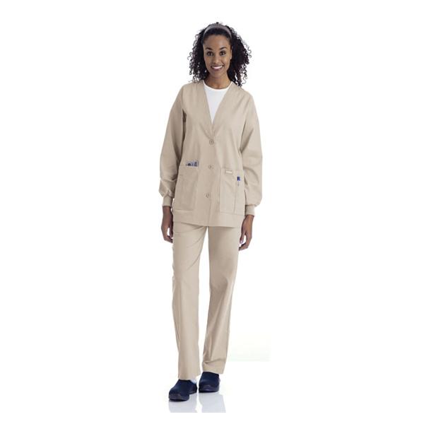 Landau Uniforms Cardigan Warm-Up 65% Polyester / 35% Cotton Womens Sand 5X Large 5 Pockets Ea - 7535-SAP-5XL