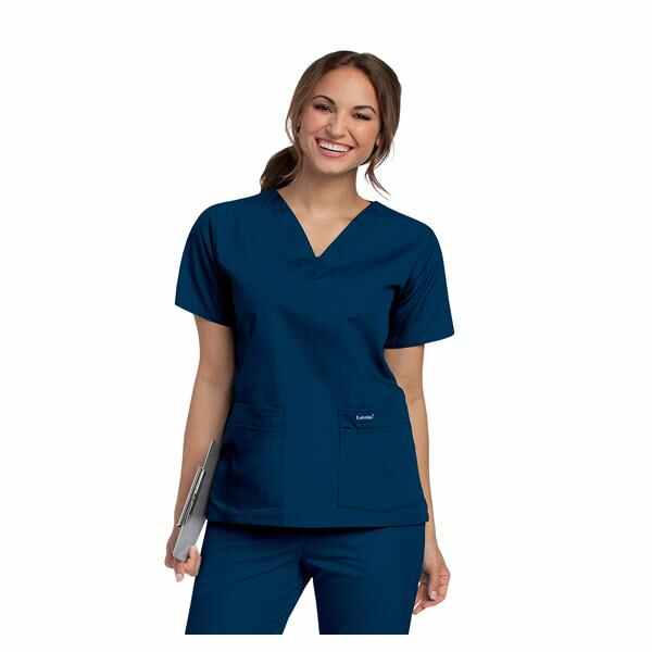 Landau Uniforms Shirt Scrub 8219 Womens Large Navy Ea - 8219-BNP-LGE