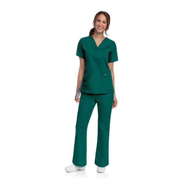 Landau Uniforms Shirt Scrub 8219 Womens 2X Large Hunter Ea - 8219-GHP-XXL