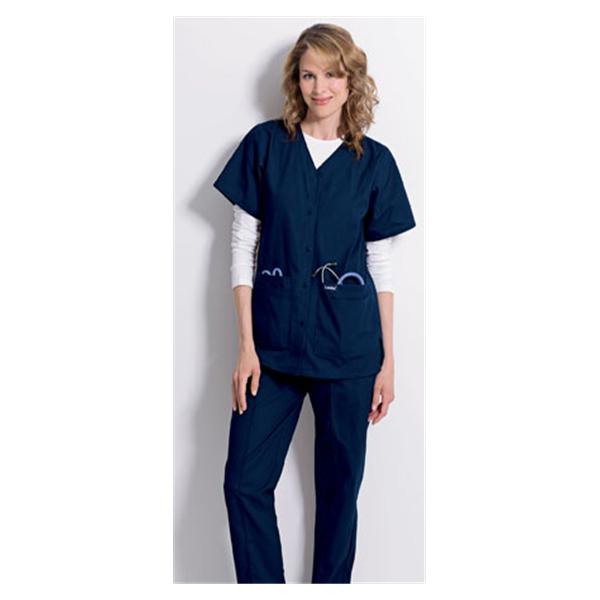 Landau Uniforms Shirt Scrub 8232 Womens 2X Large Navy Ea - 8232-BNP-XXL