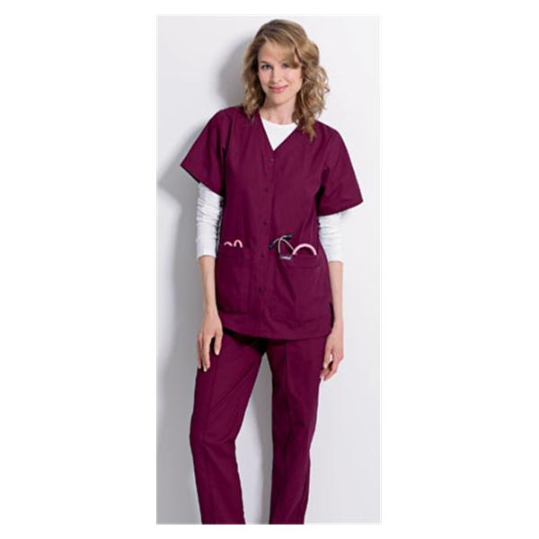 Landau Uniforms Shirt Scrub 8232 Womens 5X Large Wine Ea - 8232-RWP-5XL
