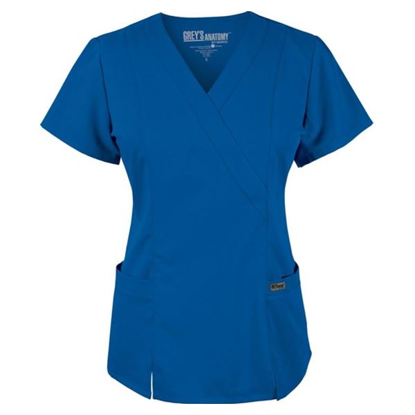 Grey's Anatomy (TM) Shirt Scrub Greys Anatomy 41101 Crossover Womens X-Large Royal Blue Each - 41101-08-XL