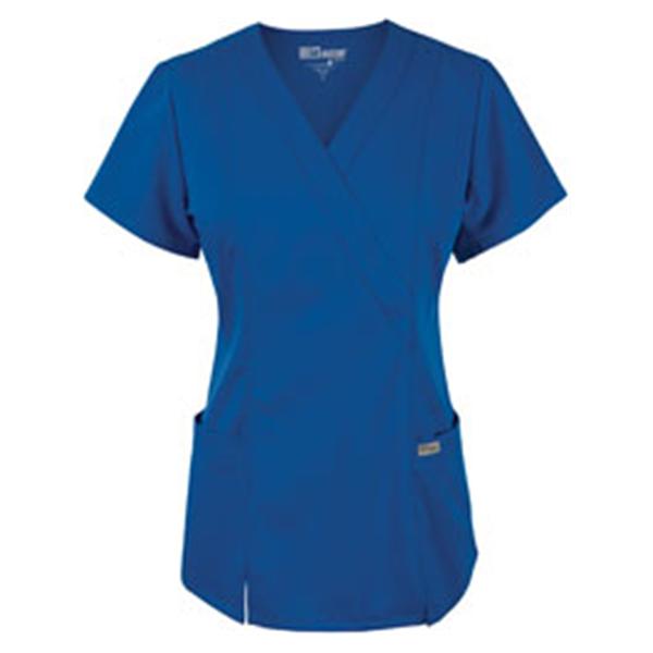 Grey's Anatomy (TM) Shirt Scrub Greys Anatomy 41101 Crossover Womens X-Small Royal Blue Each - 41101-08-XS