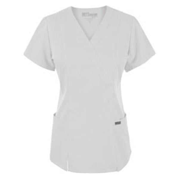 Grey's Anatomy (TM) Shirt Scrub Greys Anatomy 41101 Crossover Womens Small White Each - 41101-10-S