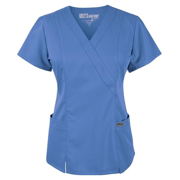 Grey's Anatomy (TM) Shirt Scrub Greys Anatomy 41101 Crossover Womens X-Small Ceil Blue Each - 41101-40-XS