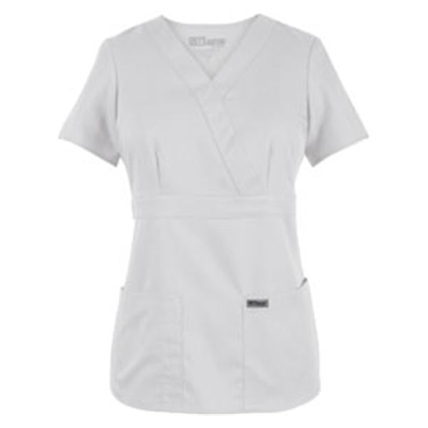 Grey's Anatomy (TM) Shirt Scrub Greys Anatomy 4153 Crossover Womens Large White Each - 4153-10-L