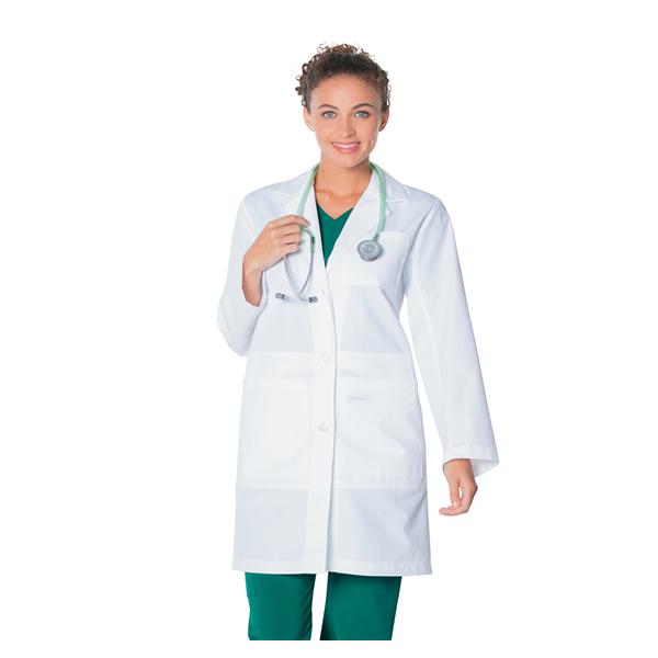 Landau Uniforms Lab Coat 65% Polyester / 35% Cotton Womens White Size 2 36 In Ea - 3165-WWXY-2