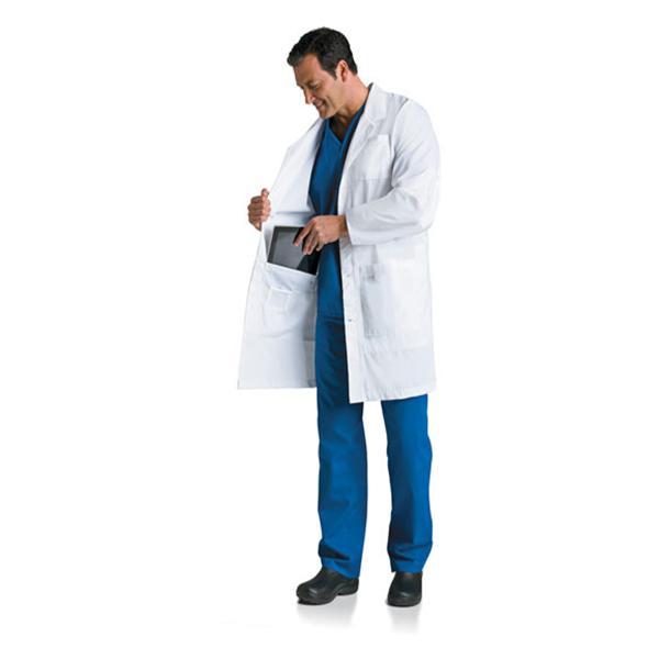 Landau Uniforms Lab Coat 65% Polyester / 35% Cotton Mens White Size 34 Ea - 3174-WWXY-34
