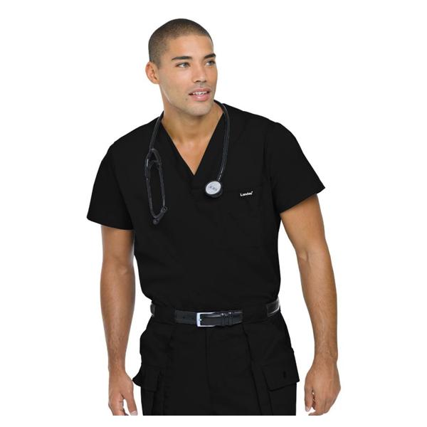Landau for Men (R) Shirt Scrub 7594 Mens Large Black Ea - 7594-BKP-LGE