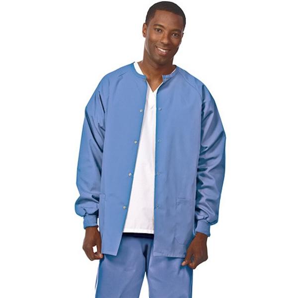 Fashion Seal Jacket Warm-Up 65% Polyester / 35% Cotton Unisex Ceil Blue Large 2 Pockets Ea - 6722-L