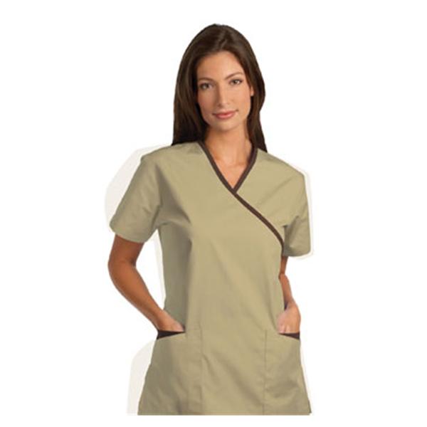 Fashion Seal Shirt Scrub Fashion Seal 7007 Womens 2X Large Tan / Chocolate Ea - 7007-2XL
