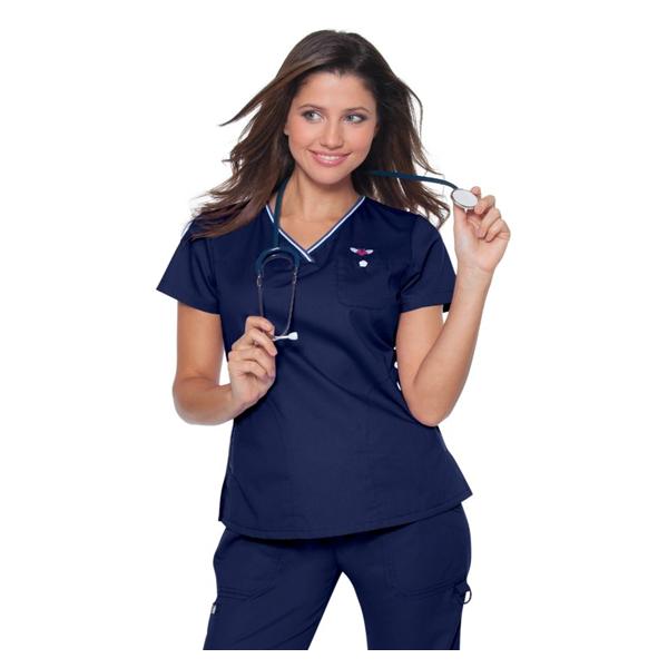 Koi by Kathy Peterson Shirt Scrub Ashley Womens 2X Large Navy Ea - 113HRT-12-2X