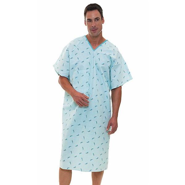 Fashion Seal Gown Patient Polyester / Cotton Sheeting Lg 47" Unsx Sprklr Ang Bck Adlt Ea - 714-L