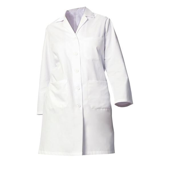 Fashion Seal Lab Coat Traditional Length 65% Polyester / 35% Cotton Womens Wht Sz 14 39.5" Ea - 486-14