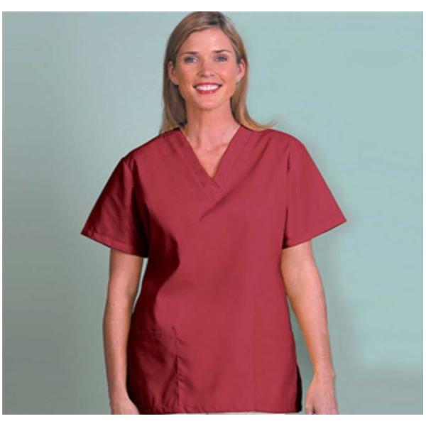 Fashion Seal Shirt Scrub Womens Large Sangria Ea - 7016-L