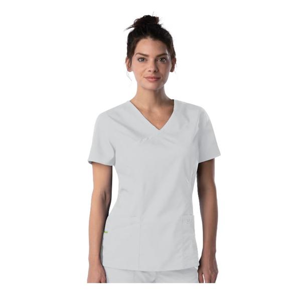 Landau Uniforms Shirt Scrub 70224 Faux Wrap Womens X-Large White Ea - 70224WHI XL
