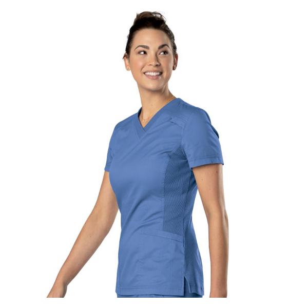 Landau Uniforms Shirt Scrub 70224 Faux Wrap Womens 3X Large Ceil Blue Ea - 70224-BCP-3X