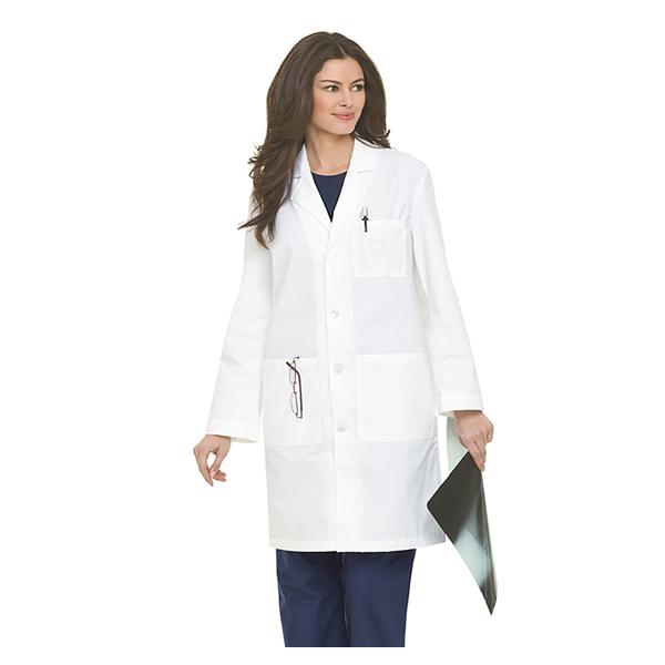 Landau Uniforms Lab Coat 65% Polyester / 35% Cotton Unisex White X-Large 37 In Ea - 3187-WWY-XLG