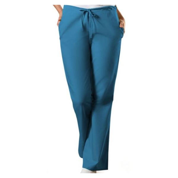 Cherokee Workwear Scrub Pant 4101 Womens Large Petite Caribbean Blue Ea - 4101P-CARW-L