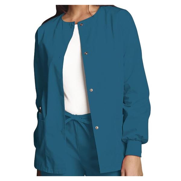 Cherokee Workwear Jacket Warm-Up 65% Polyester / 35% Cotton Womens Caribbean Blue 2Xl 3 Pockets Ea - 4350-CARW-2X