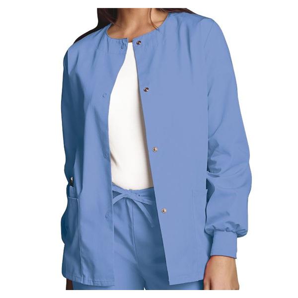 Cherokee Workwear Jacket Warm-Up 65% Polyester / 35% Cotton Womens Ceil Blue Medium 3 Pockets Ea - 4350-CIEW-M