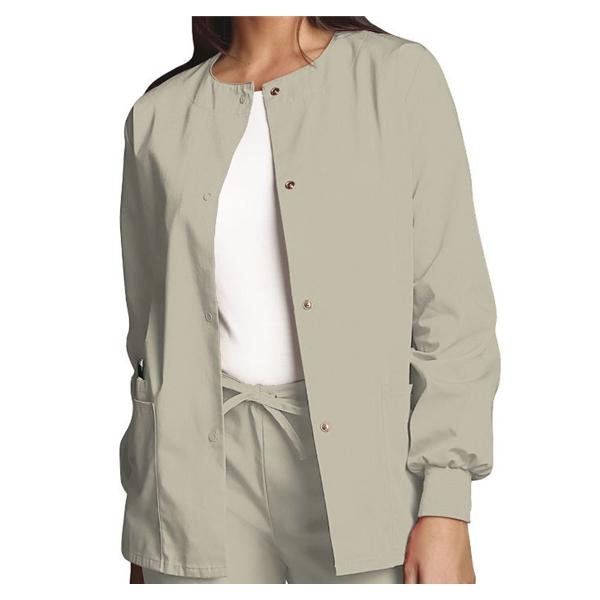 Cherokee Workwear Jacket Warm-Up 65% Polyester / 35% Cotton Womens Khaki Small 3 Pockets Ea - 4350-KAKW-S