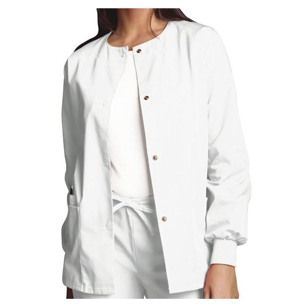 Cherokee Workwear Jacket Warm-Up 65% Polyester / 35% Cotton Womens White X-Small 3 Pockets Ea - 4350-WHTW-XS