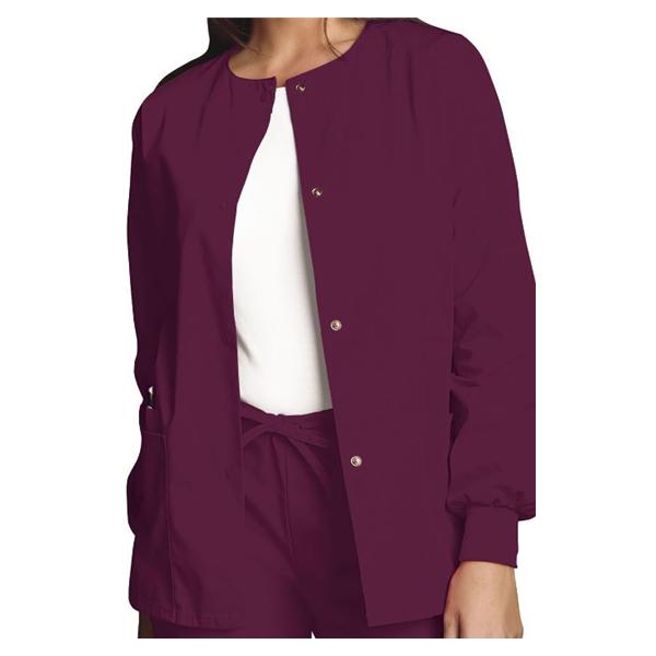 Cherokee Workwear Jacket Warm-Up 65% Polyester / 35% Cotton Womens Wine Medium 3 Pockets Ea - 4350-WINW-M