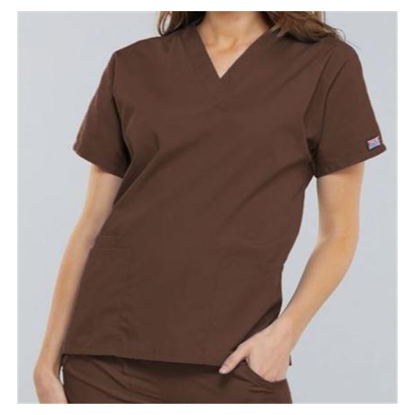 Cherokee Workwear Shirt Scrub Cherokee 4700 Womens Large Chocolate Ea - 4700-CHCW-L