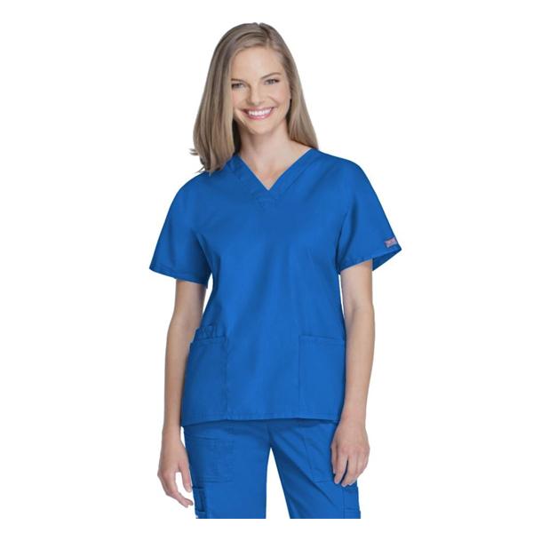 Cherokee Workwear Shirt Scrub Cherokee 4700 Womens Small Royal Blue Ea - 4700-ROYW-S