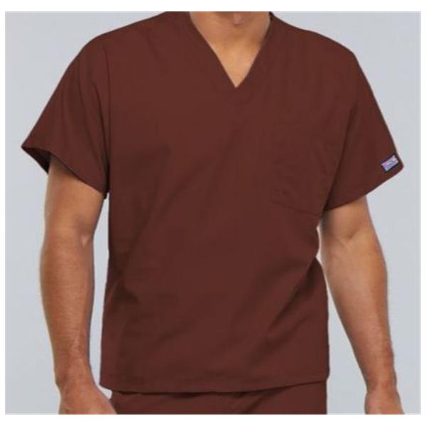 Cherokee Workwear Shirt Scrub Cherokee 4777 Unisex 2X Large Chocolate Ea - 4777-CHCW-2X