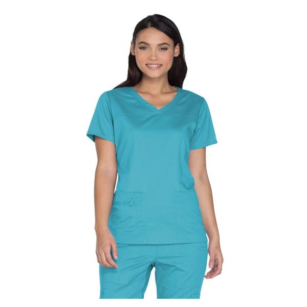 Cherokee Workwear Shirt Scrub Cherokee 4727 Womens Small Turquoise Ea - 4727-TRQW-S