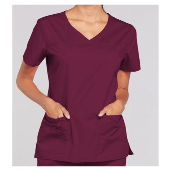Cherokee Workwear Shirt Scrub Cherokee 4727 Womens X-Large Wine Ea - 4727-WINW-XL