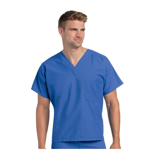 Landau Uniforms Shirt Scrub 65% Polyester / 35% Cotton Unisex Royal Blue Xl Reversible Pckt Ea - 7502-BEP-TXL