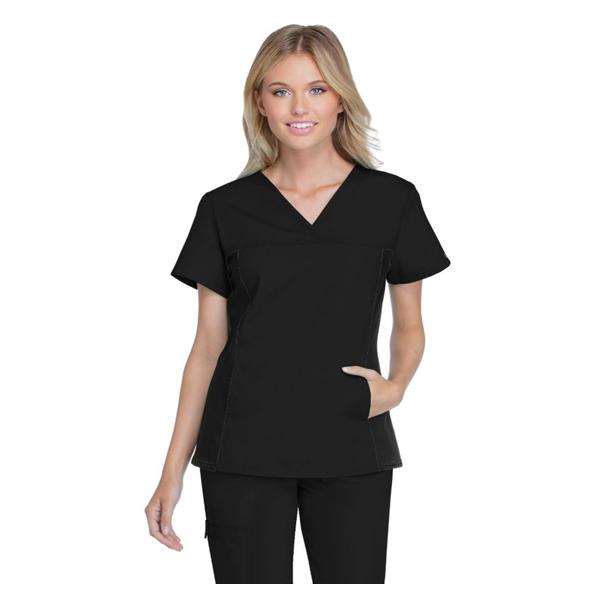 Cherokee Workwear Shirt Scrub Flexibles Womens X-Large Black Ea - 2874-BLKB-XL