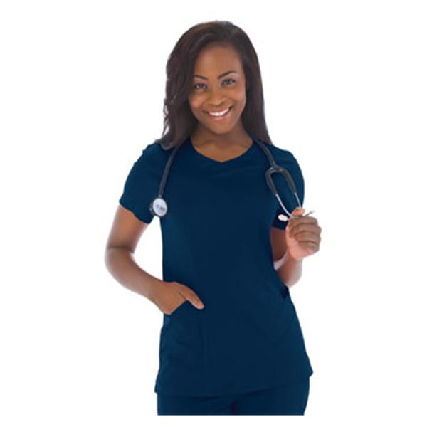 Landau Uniforms Shirt Scrub Smart Stretch 4066 Womens 2X Large Navy Ea - 4066-BNCH-2X