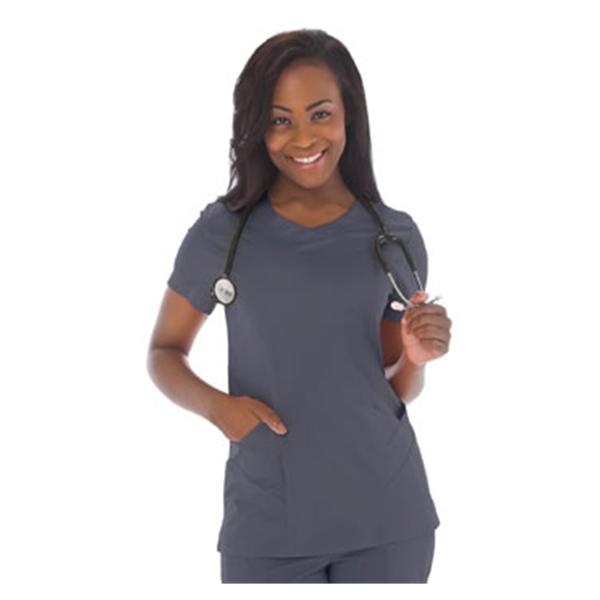 Landau Uniforms Shirt Scrub Smart Stretch 4066 Womens 2X Large Steel Grey Ea - 4066-STCH-2X