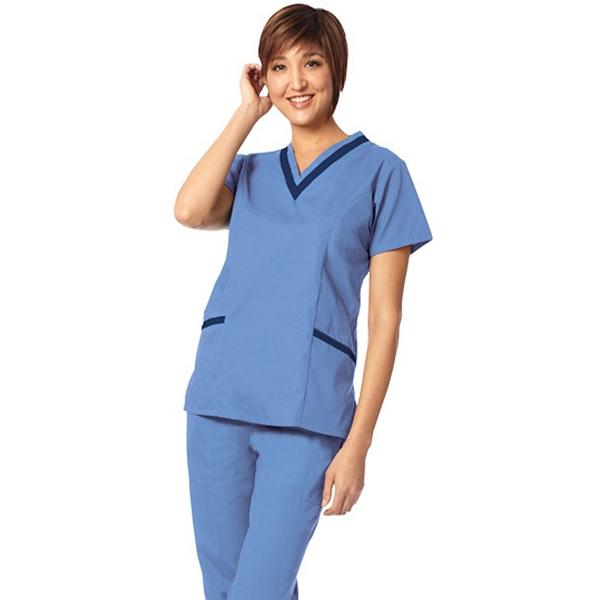 Fashion Seal Shirt Scrub Fashion Poplin Womens X-Small Navy / Ceil Ea - 7575XS