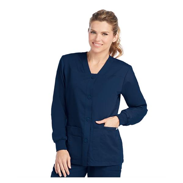 Grey's Anatomy (TM) Jacket Warm-Up 77% Polyester / 23% Rayon Womens Indigo Large 4 Pockets Ea - 4435-23-L
