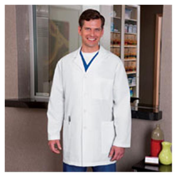 META By White Swan Lab Coat 65% Polyester / 35% Cotton Meta Fundamentals Mens White 3X Large 34" Ea - 15007-011-3X