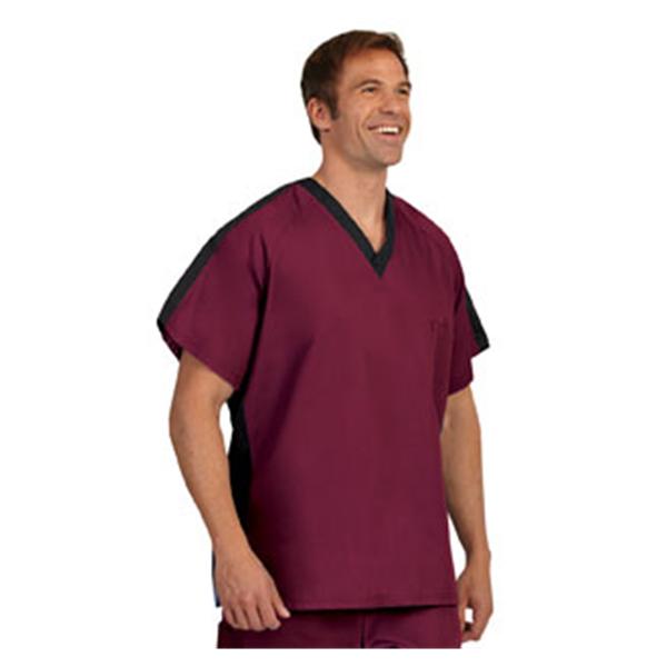 Fashion Seal Shirt Scrub Fashion Seal 7181 Unisex 5X Large Black / Burgundy Ea - 7181-5XL